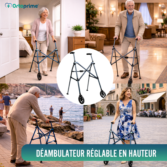 Déambulateur Aluminium Pliant Type Parapluie | Réglable