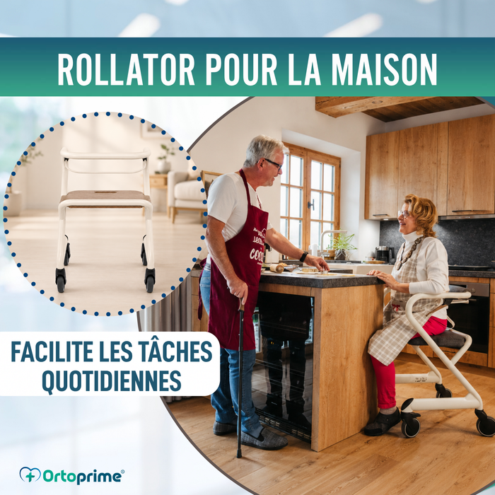 Rollator avec Siège et Frein Central | Usage Intérieur