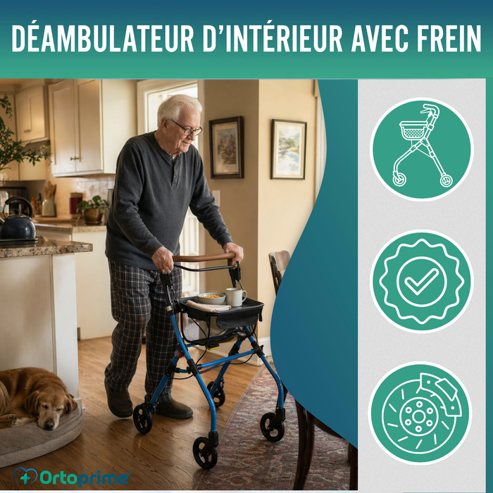 Déambulateur Rollator Intérieur Pliant avec Plateau