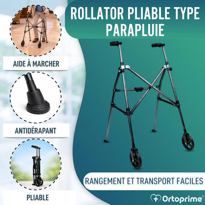 Déambulateur Aluminium Pliant Type Parapluie | Réglable