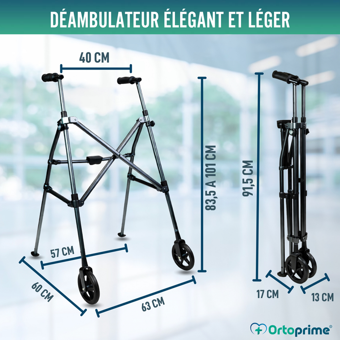 Déambulateur Aluminium Pliant Type Parapluie | Réglable