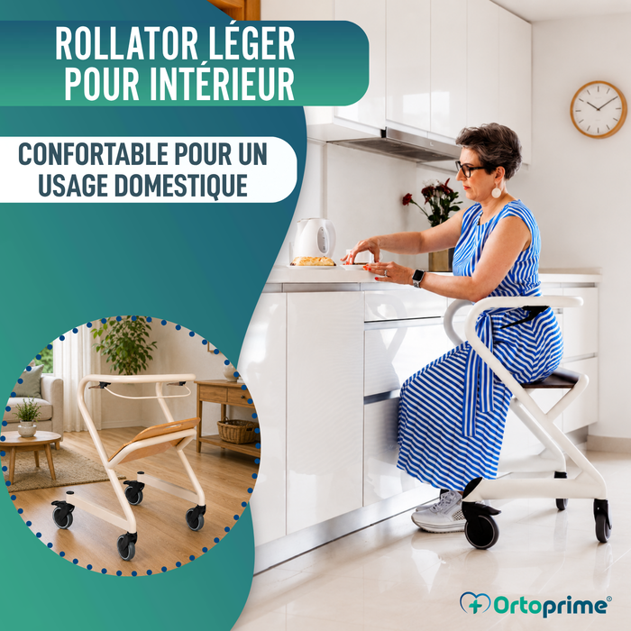 Rollator avec Siège et Frein Central | Usage Intérieur