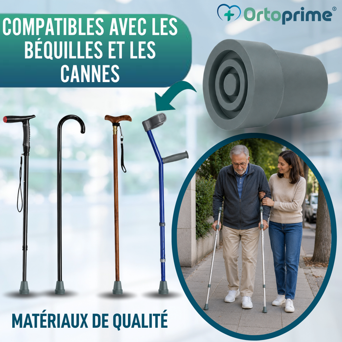 Embout Antidérapant pour Canne et Béquille | 2 unités