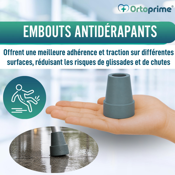 Embout Antidérapant pour Canne et Béquille | 2 unités