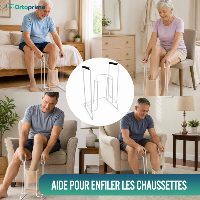 Chausse-pied pour bas et Chaussettes de Compression | Avec Socle