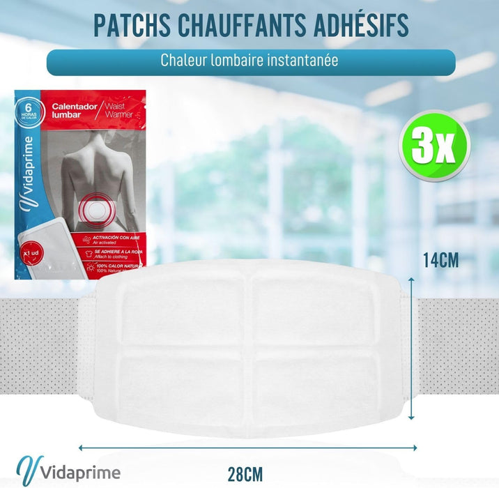 Patchs Chauffants Lombaires Dos et Épaules | Lot de 3 pcs