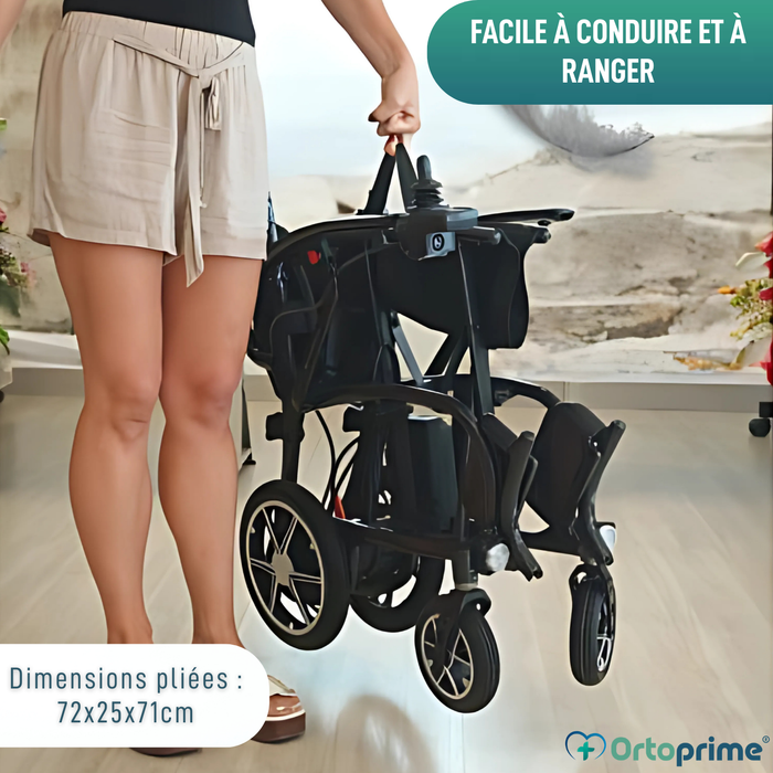 Fauteuil Électrique Compact pour Handicapé | Fibre de Carbone
