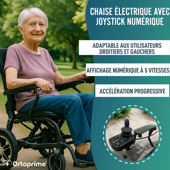 Fauteuil Électrique Compact pour Handicapé | Fibre de Carbone