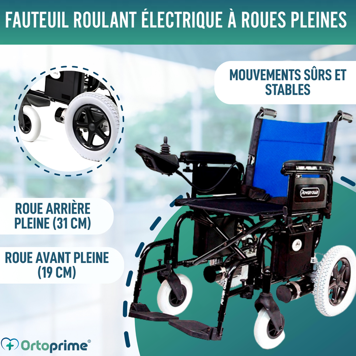 Chaise électrique mobilité réduite | Roues pleines
