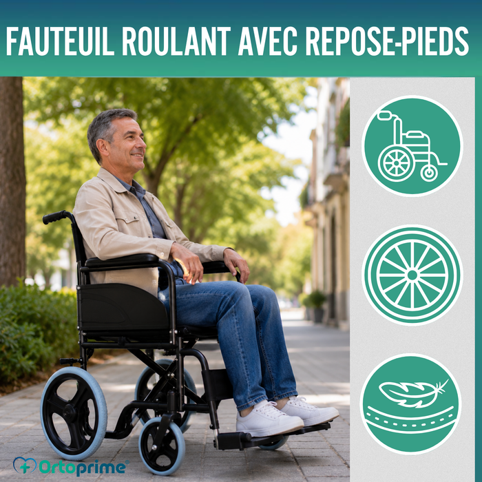 Fauteuil Roulant Pliable Orthopédique pour Adultes