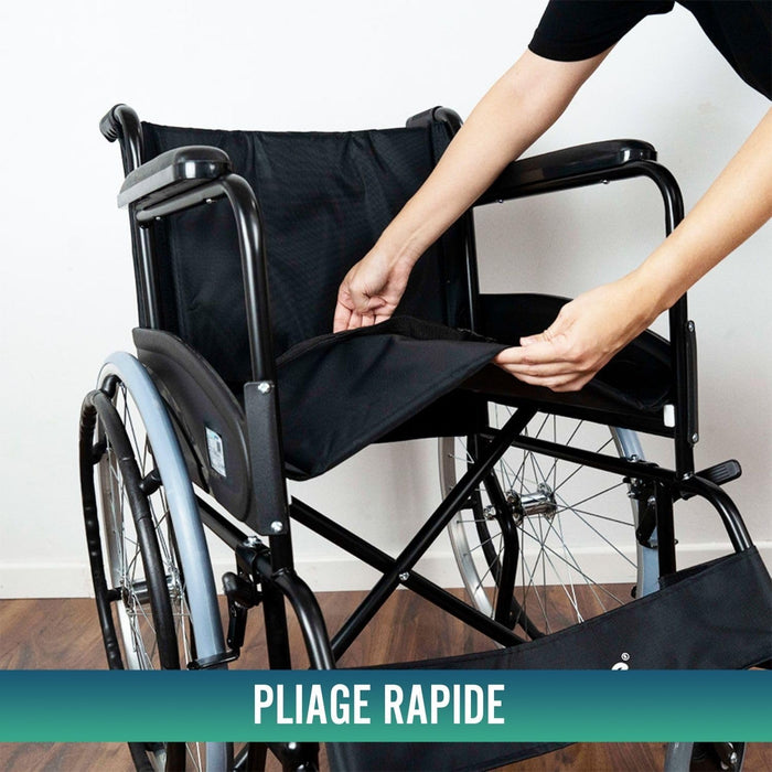 Chaise Roulante Pliante Auto-propulsée Avec Ceinture de Sécurité