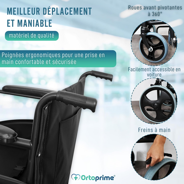 Fauteuil Roulant Pliable Orthopédique pour Adultes