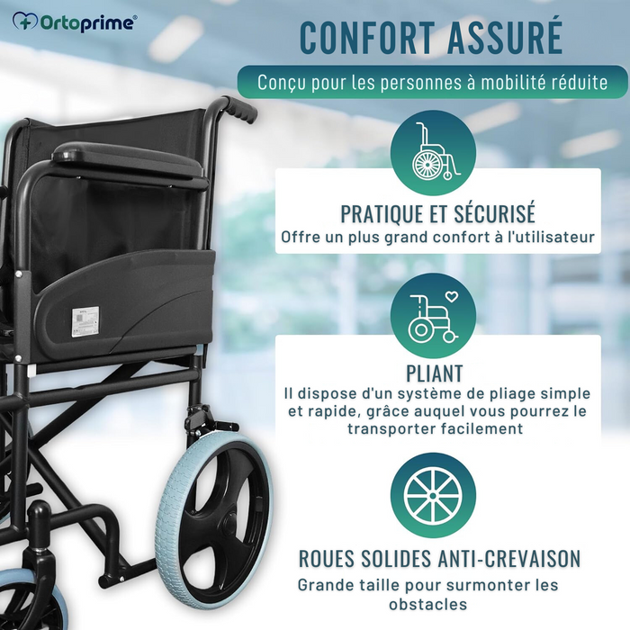 Fauteuil Roulant Pliable Orthopédique pour Adultes