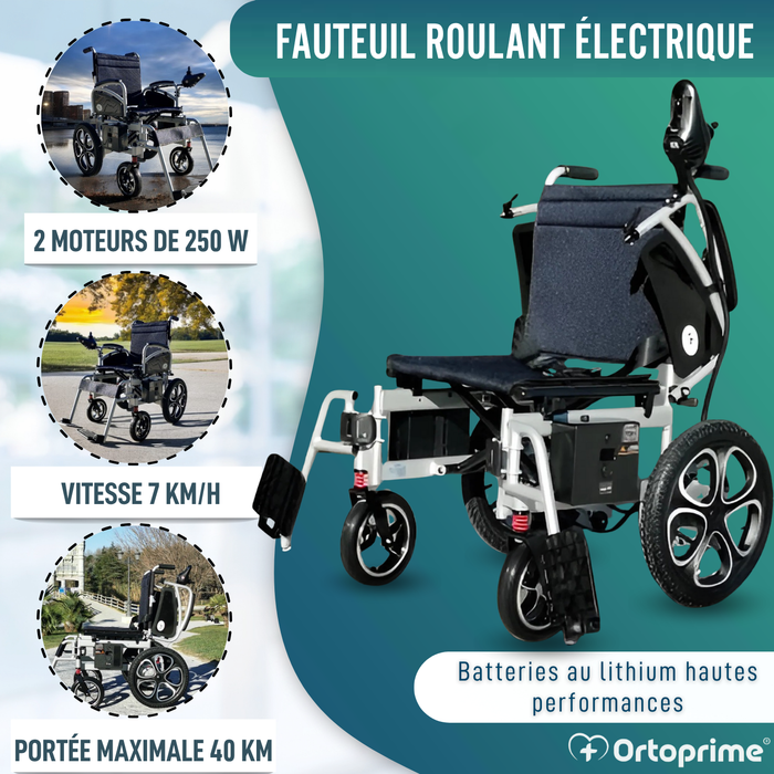 Fauteuil Roulant Électrique Grandes Roues | Batterie Lithium