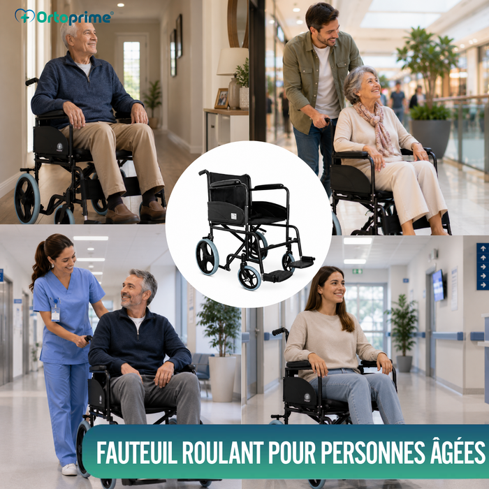 Fauteuil Roulant Pliable Orthopédique pour Adultes