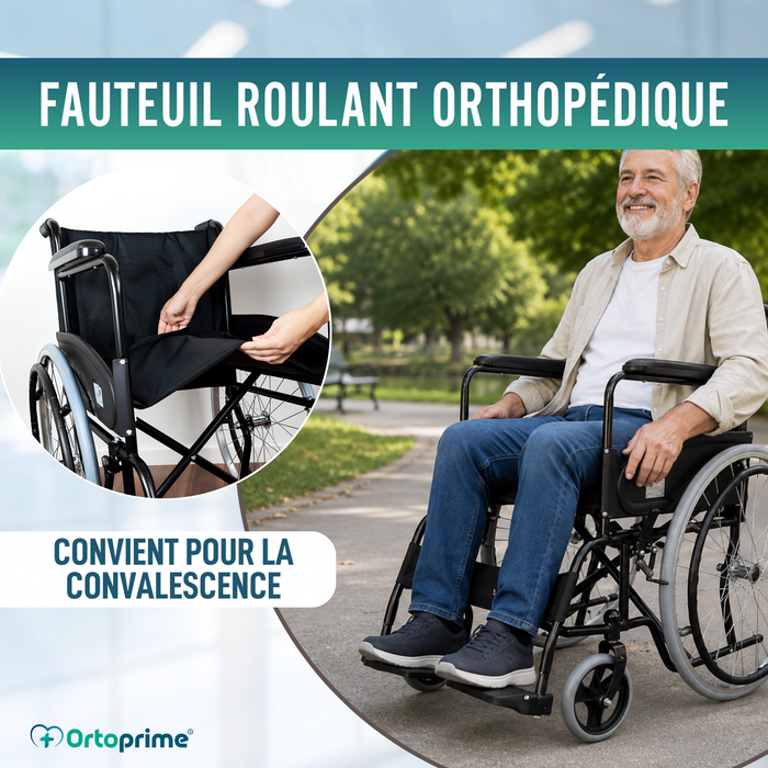 Chaise Roulante Pliante Auto-propulsée Avec Ceinture de Sécurité