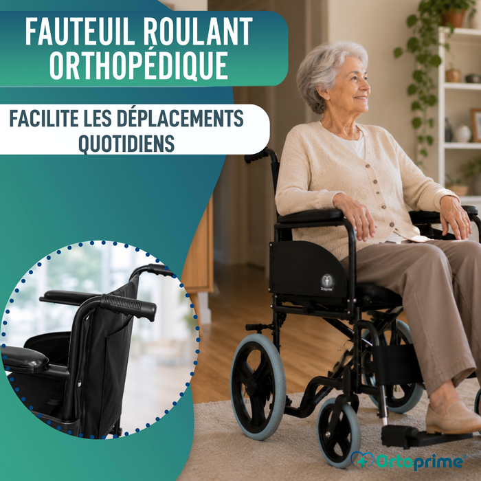 Fauteuil Roulant Pliable Orthopédique pour Adultes