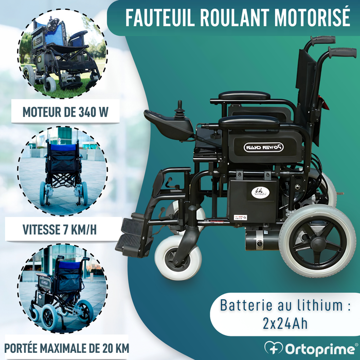 Chaise électrique mobilité réduite | Roues pleines