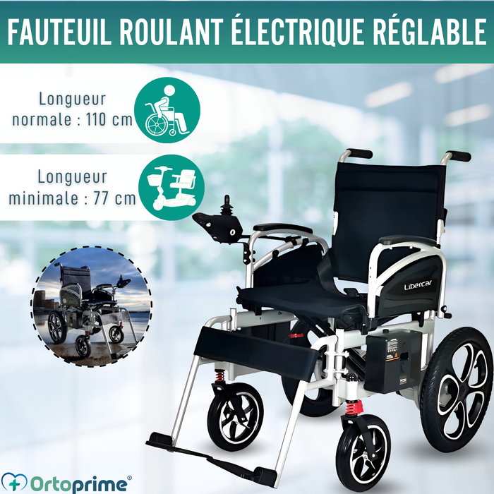 Fauteuil Roulant Pliable avec Batteries Gel | 5 Vitesses
