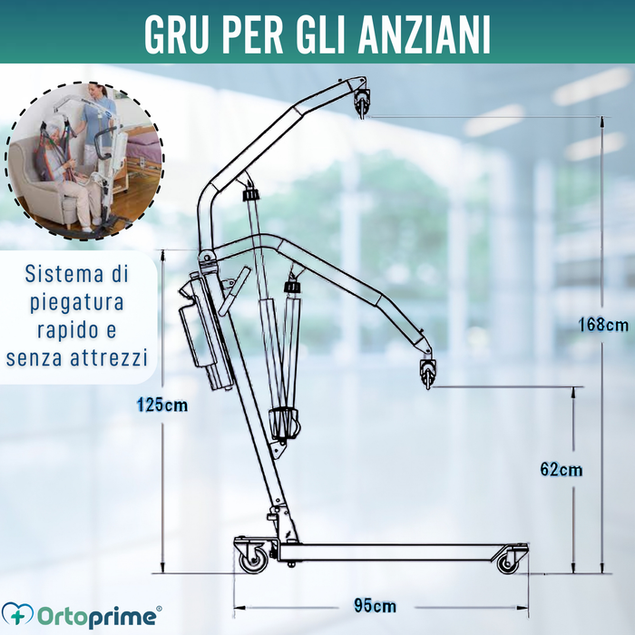 Grue Orthopédique | Harnais avec Support Tête Inclus