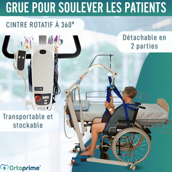 Grue pour Patient avec Harnais à Réglage Rapide Inclus