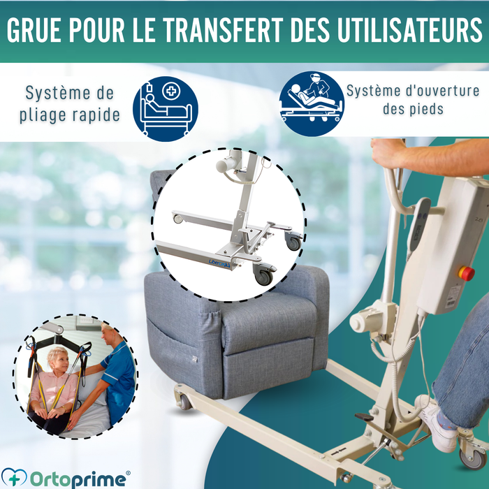 Grue pour Patient avec Harnais à Réglage Rapide Inclus