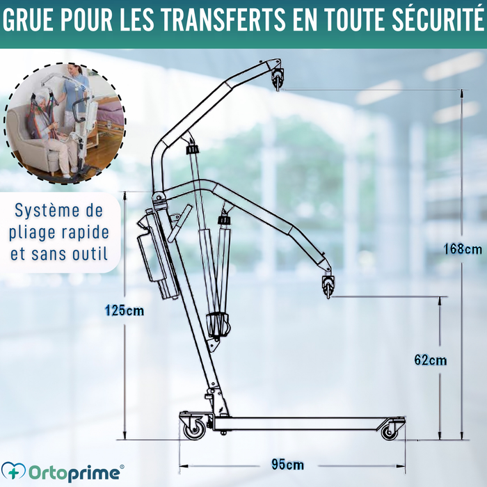Lève-personnes avec Harnais à Réglage Rapide Intégré