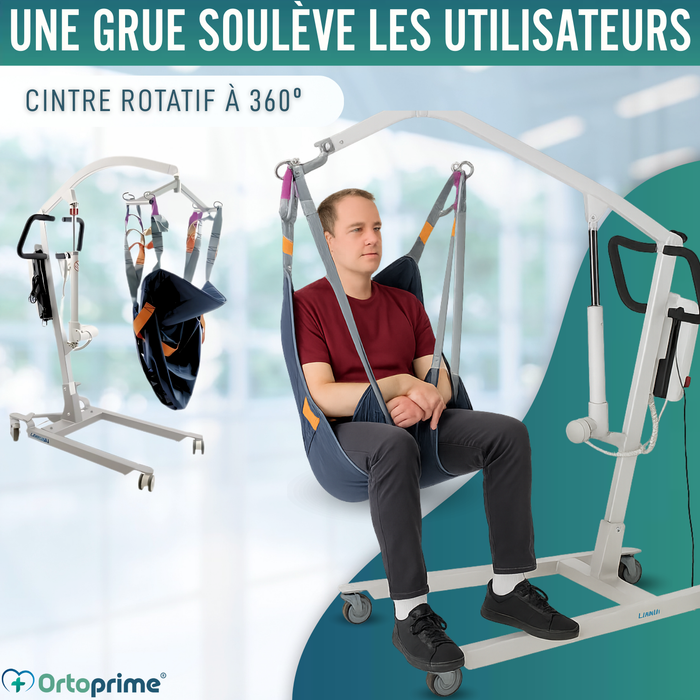 Grue Électrique pour Transfert de Patients | Sans Harnais