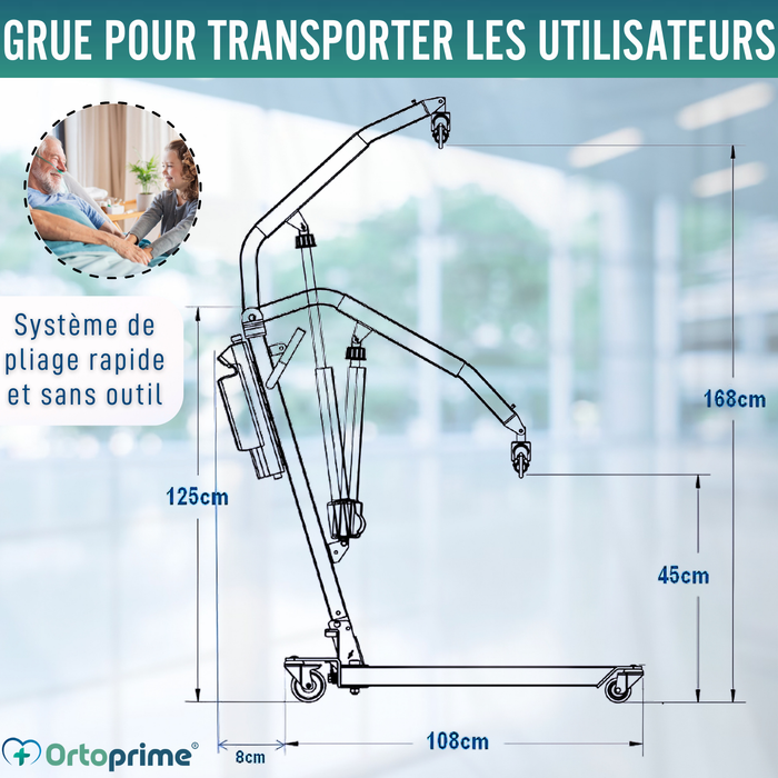 Lève-personnes Orthopédique avec Harnais et Appui-Tête