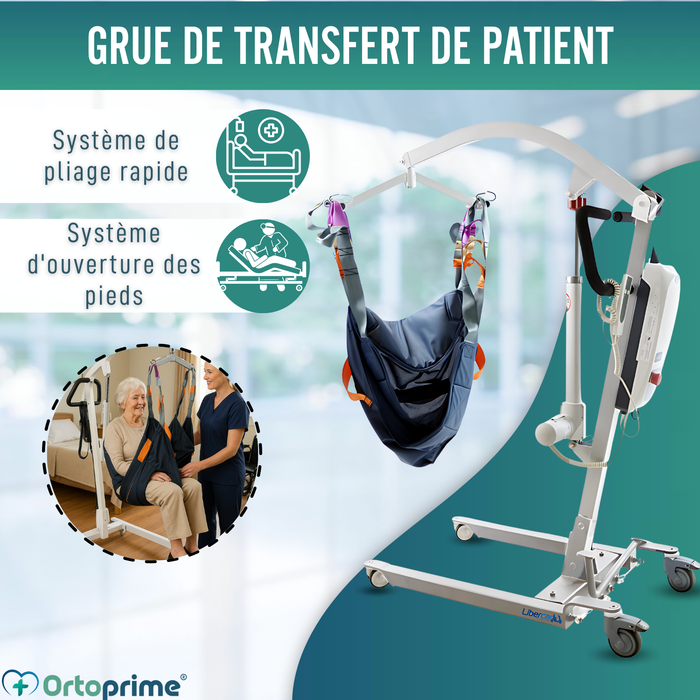 Lève-personnes avec Harnais à Réglage Rapide Intégré