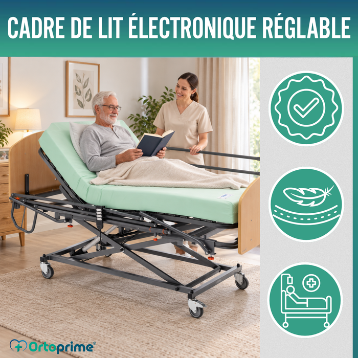 Lit Médicalisé Articulé Électrique avec Élévation | Pack Résistance