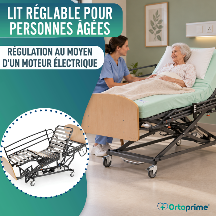 Lit Médicalisé Articulé Électrique avec Élévation | Pack Résistance