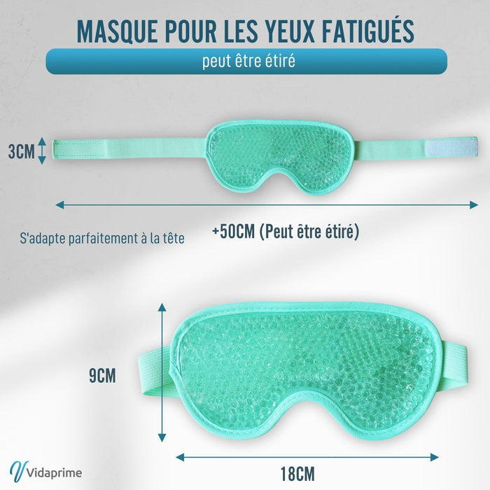 Masque de Gel Froid et Chaud avec Bande Ajustable pour les Yeux