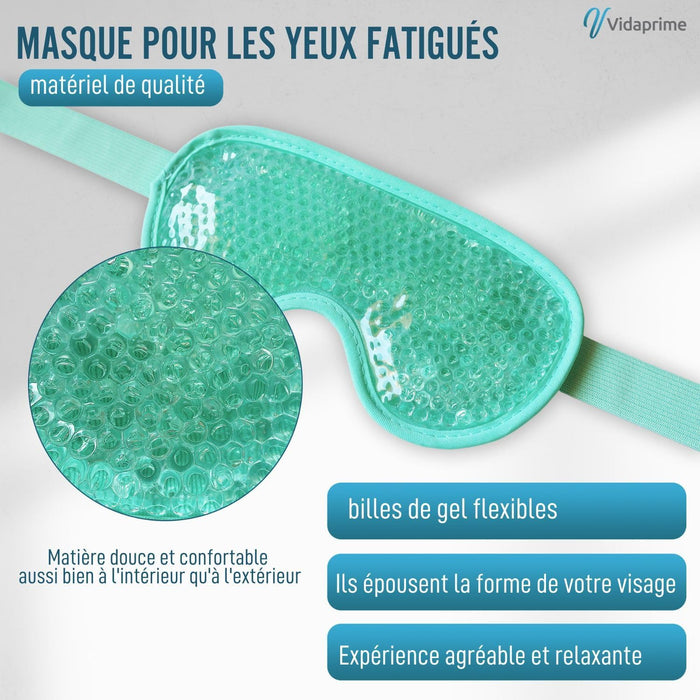 Masque de Gel Froid et Chaud avec Bande Ajustable pour les Yeux