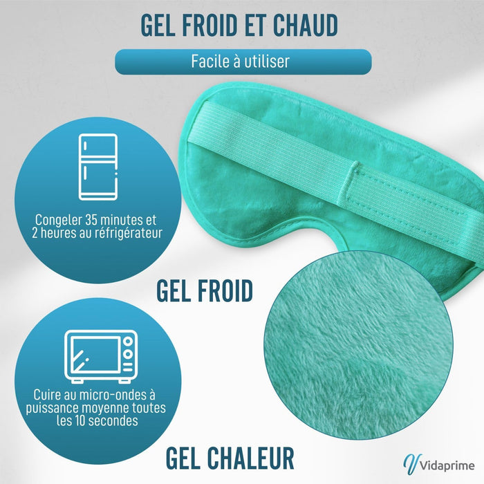 Masque de Gel Froid et Chaud avec Bande Ajustable pour les Yeux