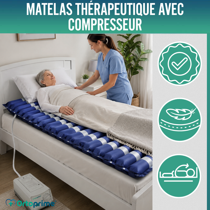 Matelas Anti-escarres à Air avec Compresseur Silence pour Lit