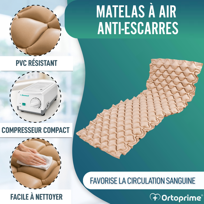 Matelas anti-escarres avec Compresseur et Cellules d'air Alternantes