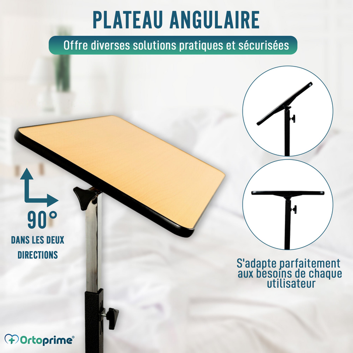 Table d'appoint pliante avec hauteur réglable et plateau inclinable à 90°