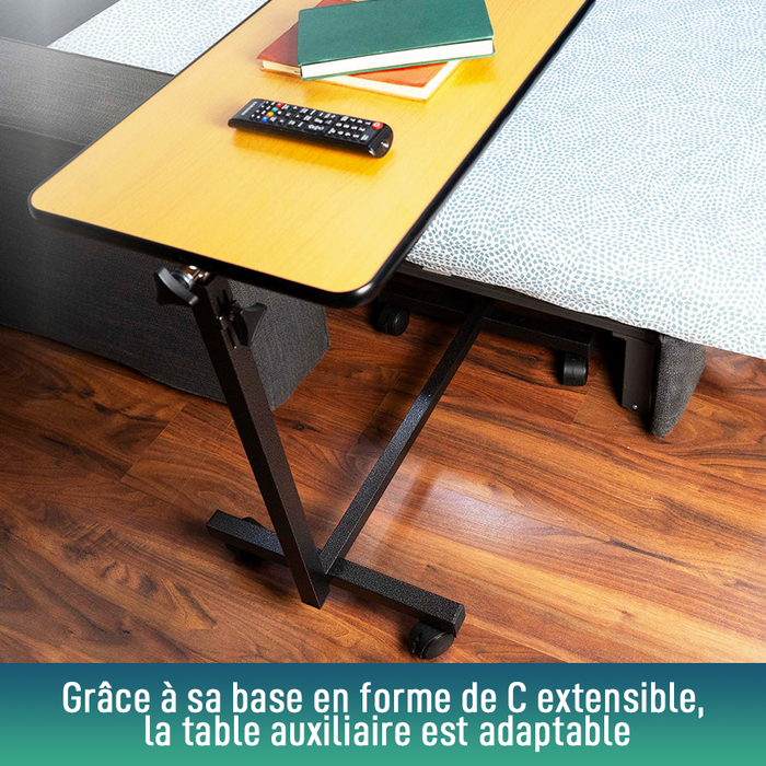 Table d'appoint pliante avec hauteur réglable et plateau inclinable à 90°