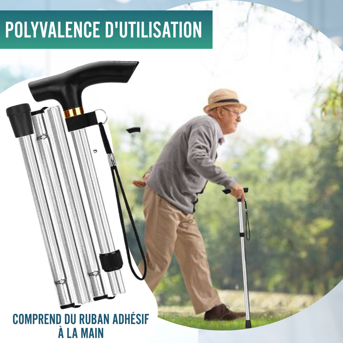 Bâton Orthopédique pour Marcher Extensible | Argenté