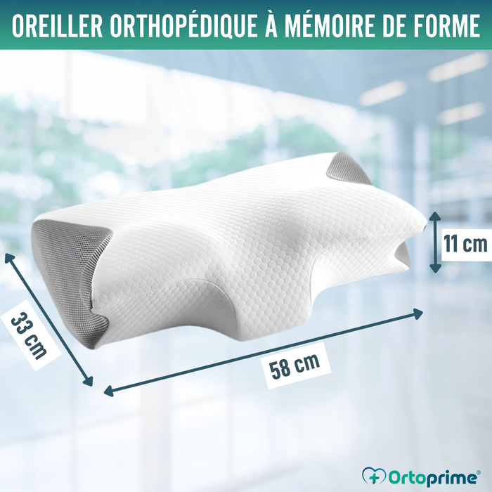 Oreiller ergonomique en Mousse à Mémoire de Forme pour la Nuque avec Contour