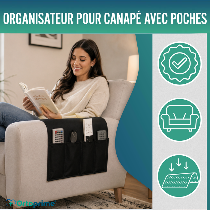 Organiseur d’Accoudoir 5 Poches | Antidérapant