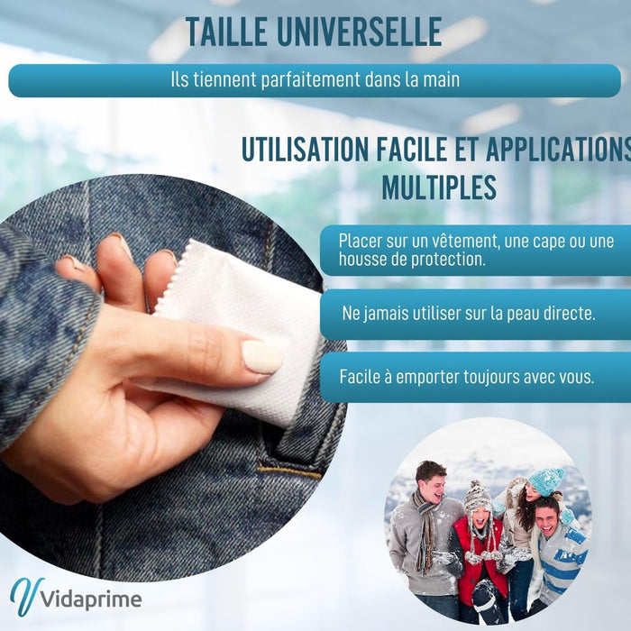 Patchs Chauffants Instantanés pour les Mains | Pack de 10 Unités