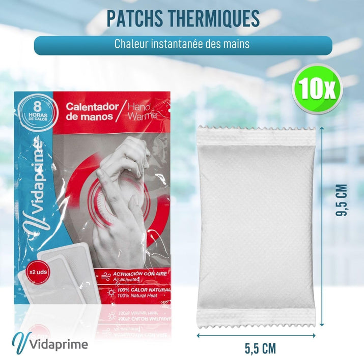 Patchs Chauffants Instantanés pour les Mains | Pack de 10 Unités