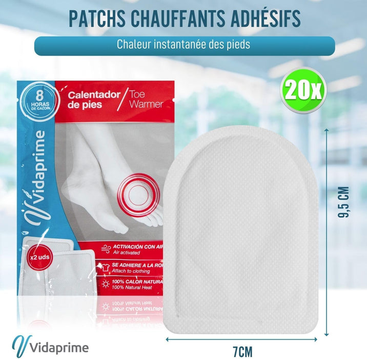 Patchs Chauffants pour Pieds Instantanés | Lot de 20 u