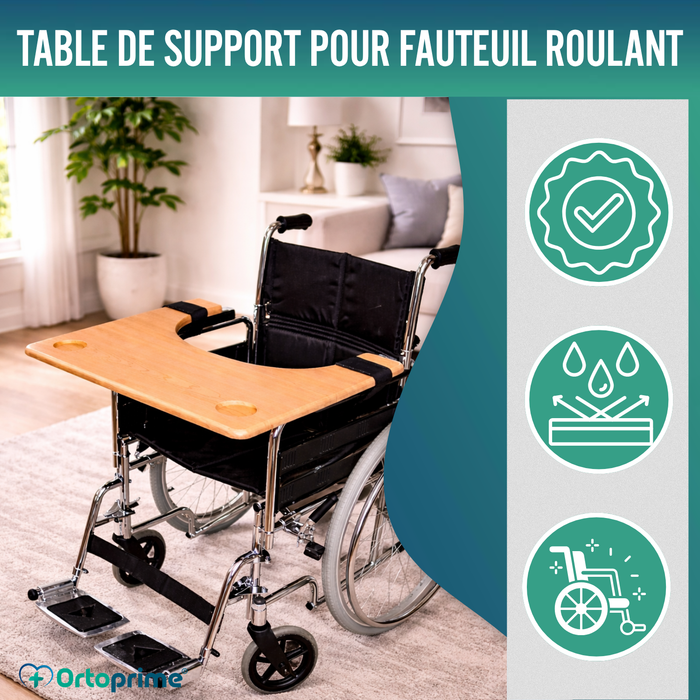 Tablette pour Fauteuil Roulant | Plateau Porte-Gobelet