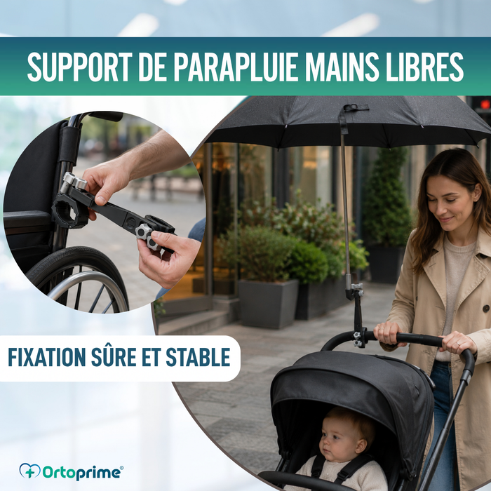 Porte-Parapluie Universel pour Fauteuils et Déambulateurs