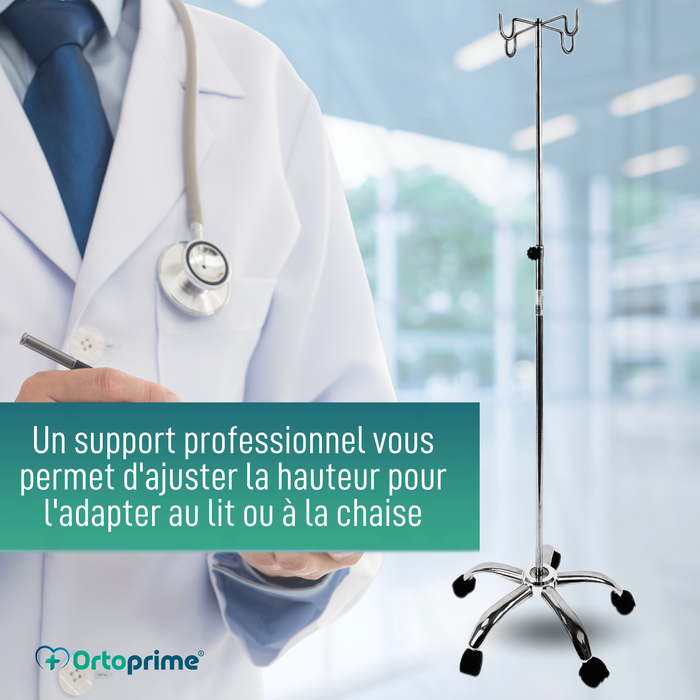 Porte-Perfusion Hospitalier Portable Professionnel et Domestique