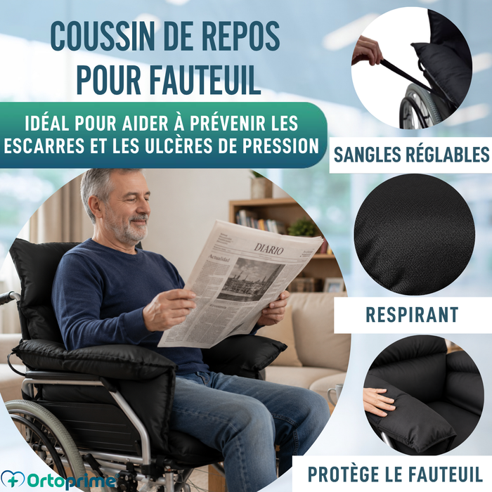 Protège-coussin anti-escarres pour fauteuil roulant et fauteuil relaxant