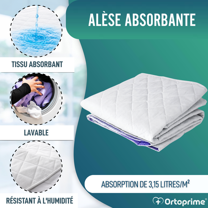 Protège-Matelas Absorbant Écologique Lavable pour Lit 90cm 3,15 Litres/m2